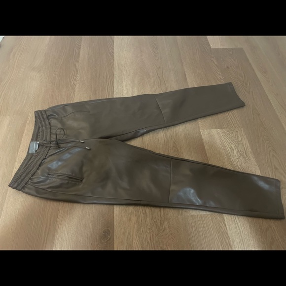 NWT Anthropologie Faux Leather Joggers - Picture 2 of 2